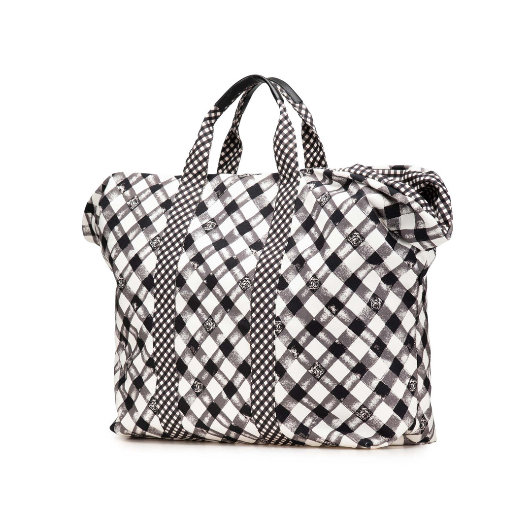 Chanel Imprimé Gingham Weekender Cabas Toile