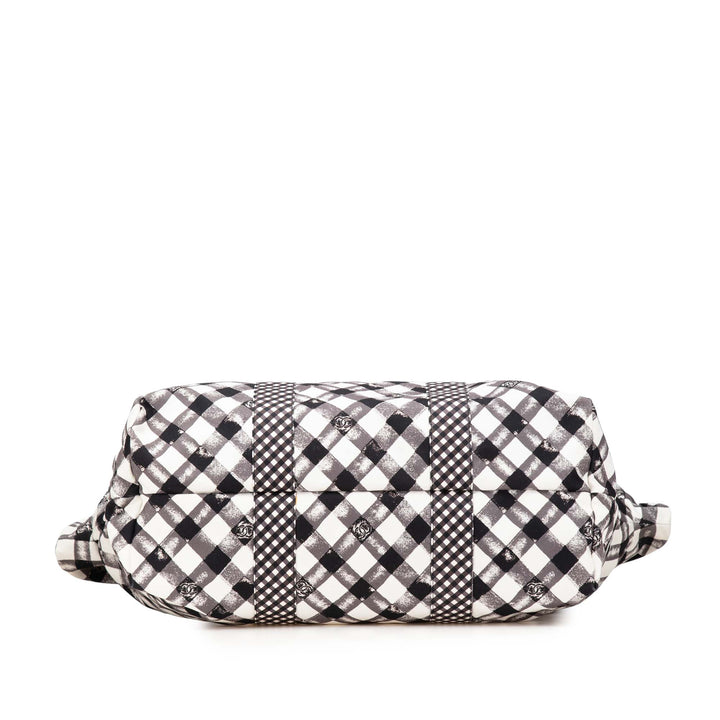Chanel Imprimé Gingham Weekender Cabas Toile