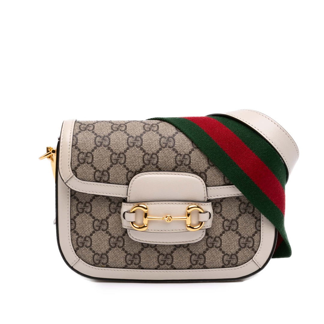 Gucci Small GG Supreme Web Horsebit 1955 Sac porté croisé
