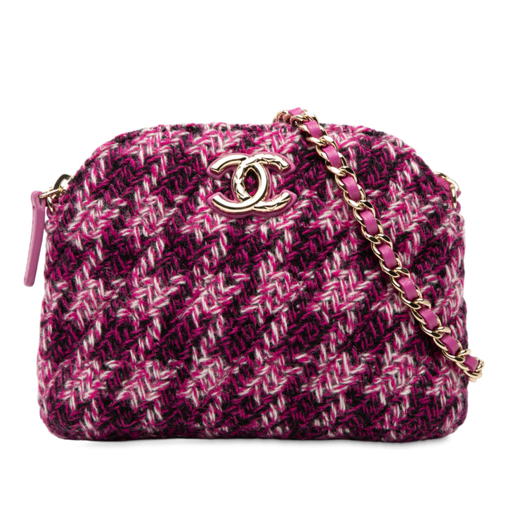 Chanel CC Tweed Houndstooth Pochette On Chain Violet – GABY PARIS Authentique