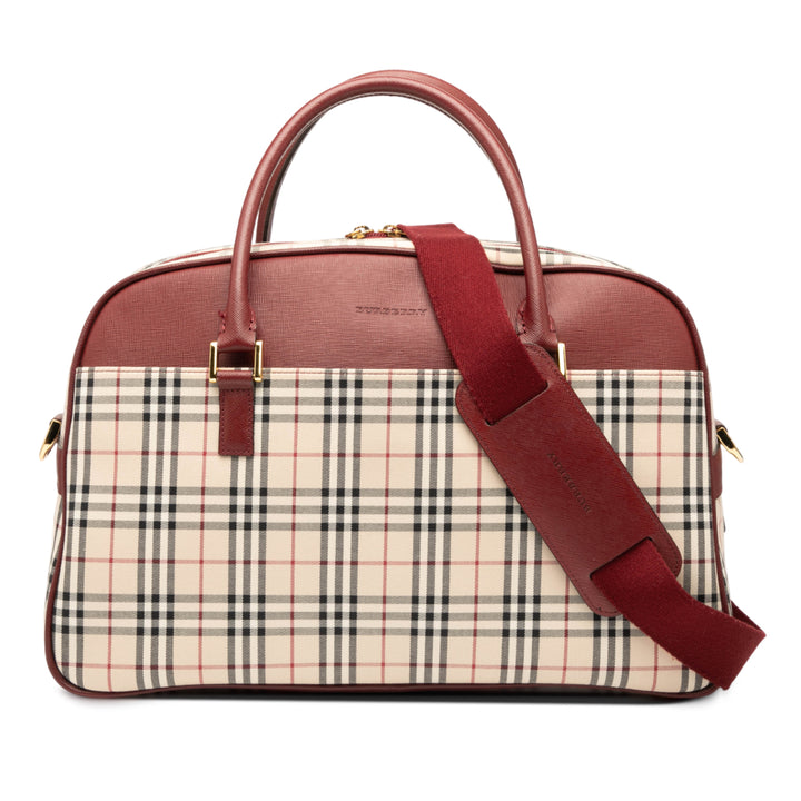 Burberry House Check Toile Sac cartable Marron – GABY PARIS Authentique