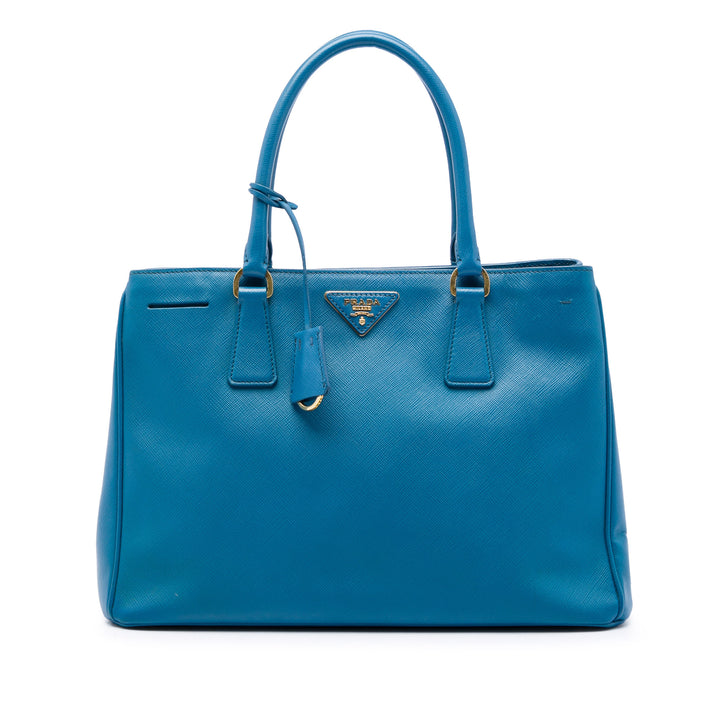 Prada Cabas Lux Gardeners Saffiano Petit Bleu – vue principale – GABY PARIS