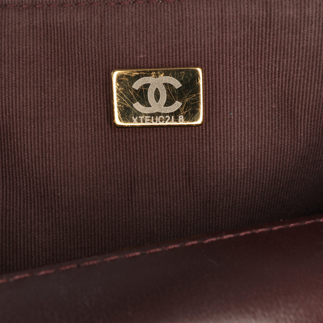 Chanel Mini Quilted Shiny Cuir d’agneau Simple rabat Rouge