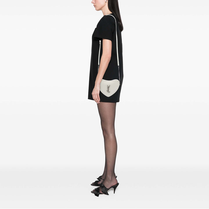Saint Laurent Cuir Monogram Heart Pompon Sac porté croisé