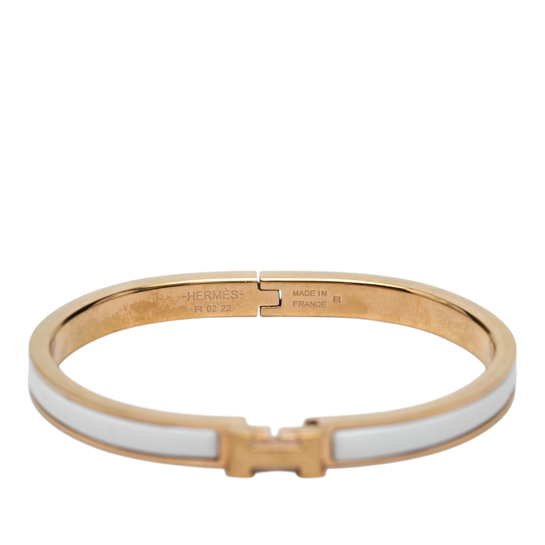 Hermès Extra Narrow Émail Clic H Bracelet PM Métal