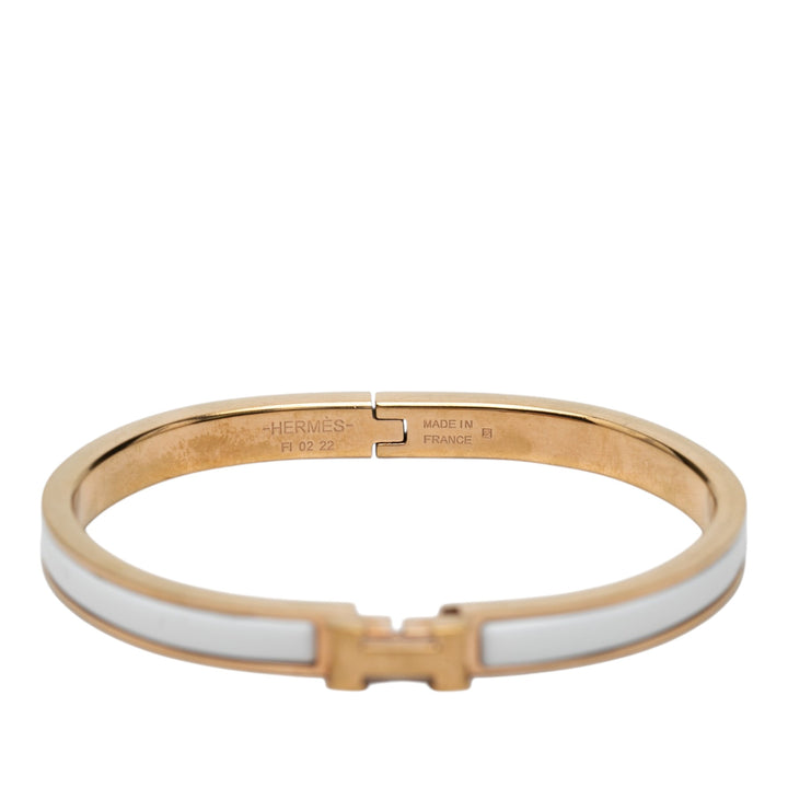 Hermès Extra Narrow Émail Clic H Bracelet PM Métal