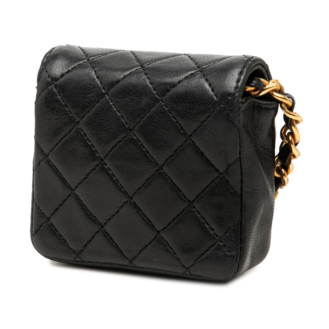 Matelassé Rabat simple Micro Cuir d'agneau Noir