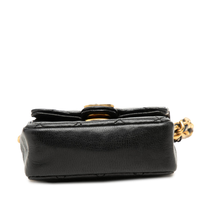 Matelassé Rabat simple Micro Cuir d'agneau Noir