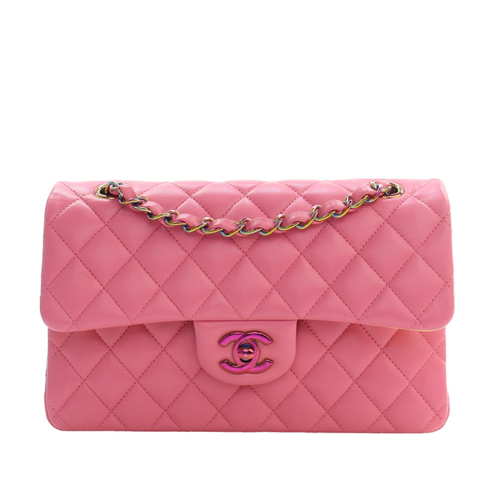Chanel Classic Rainbow Hardware Double rabat Petit Cuir d'agneau