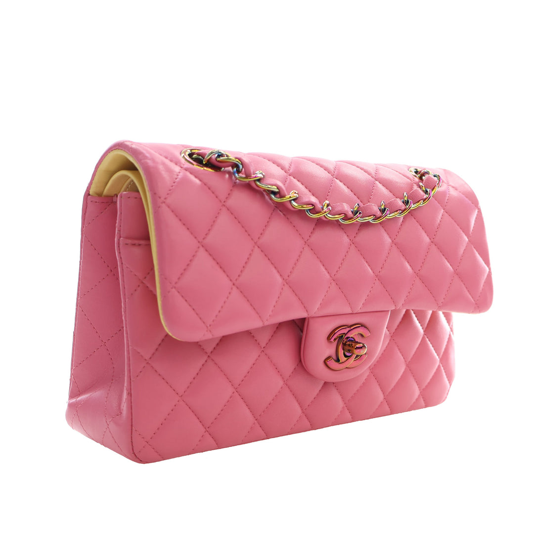 Chanel Classic Rainbow Hardware Double rabat Petit Cuir d'agneau