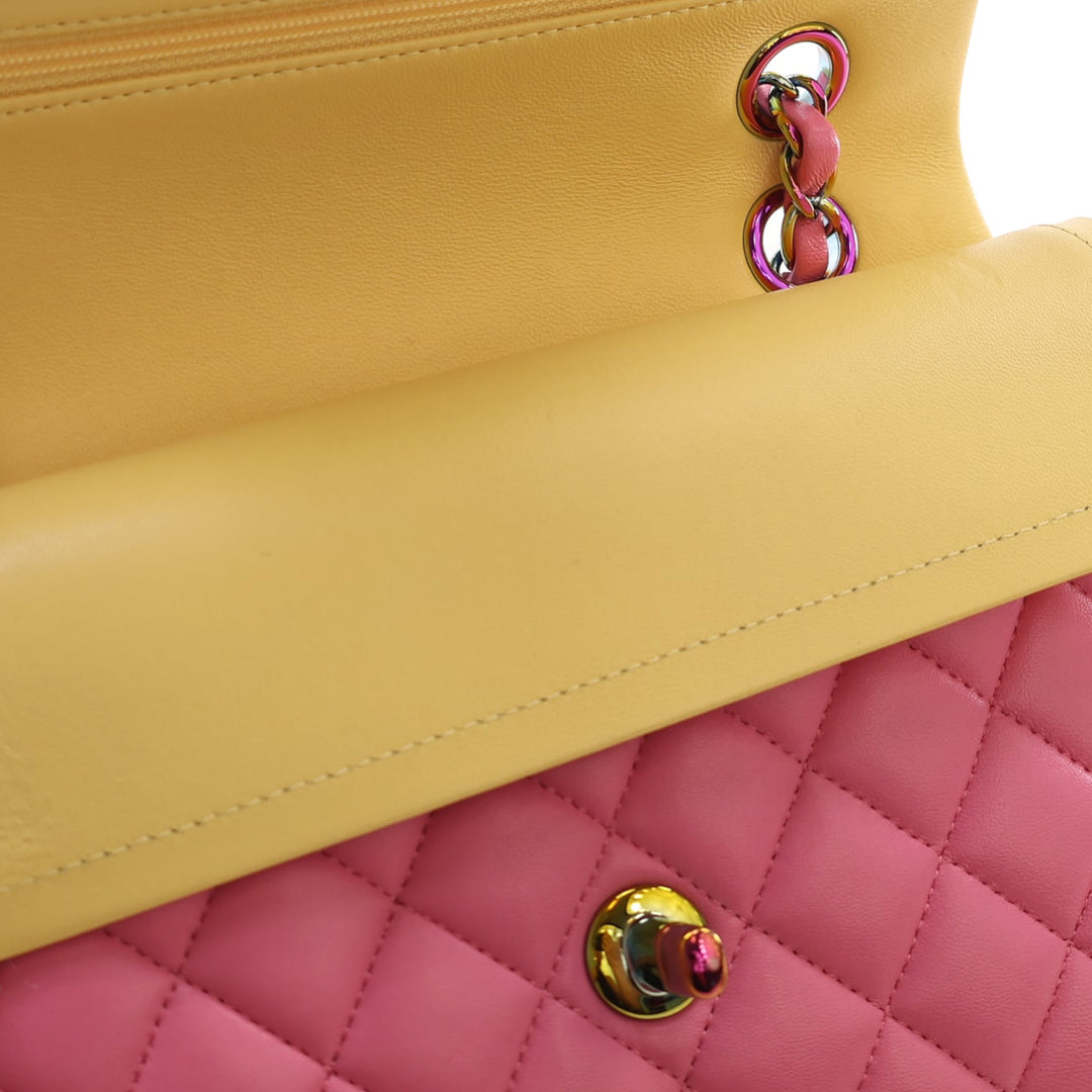 Chanel Classic Rainbow Hardware Double rabat Petit Cuir d'agneau