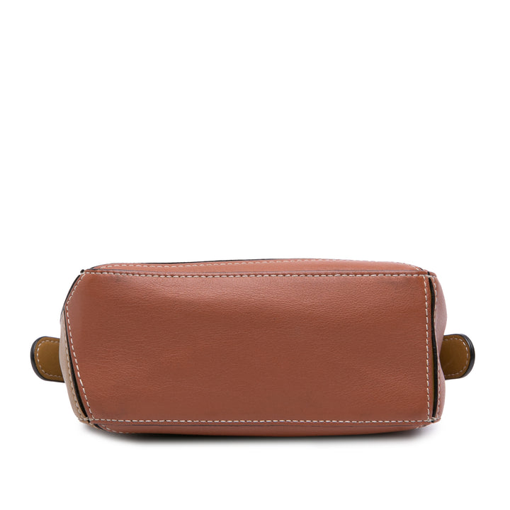 Mini Tricolor Calfskin Puzzle Satchel Brown - Gaby Paris