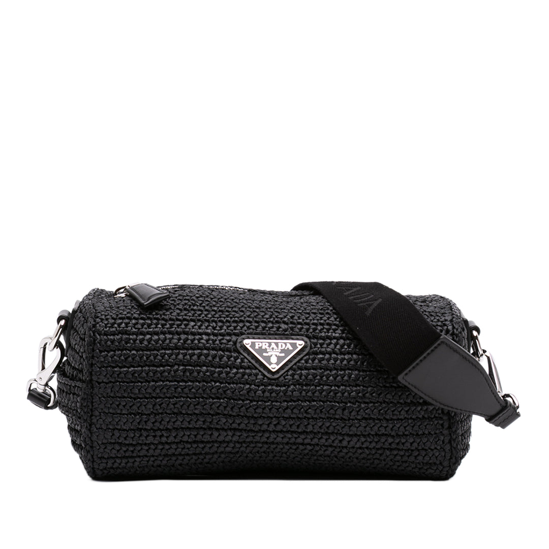 Prada Sac bandoulière Effect Crochet Noir – vue principale – GABY PARIS