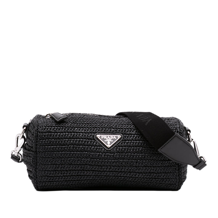 Prada Sac bandoulière Effect Crochet Noir – vue principale – GABY PARIS