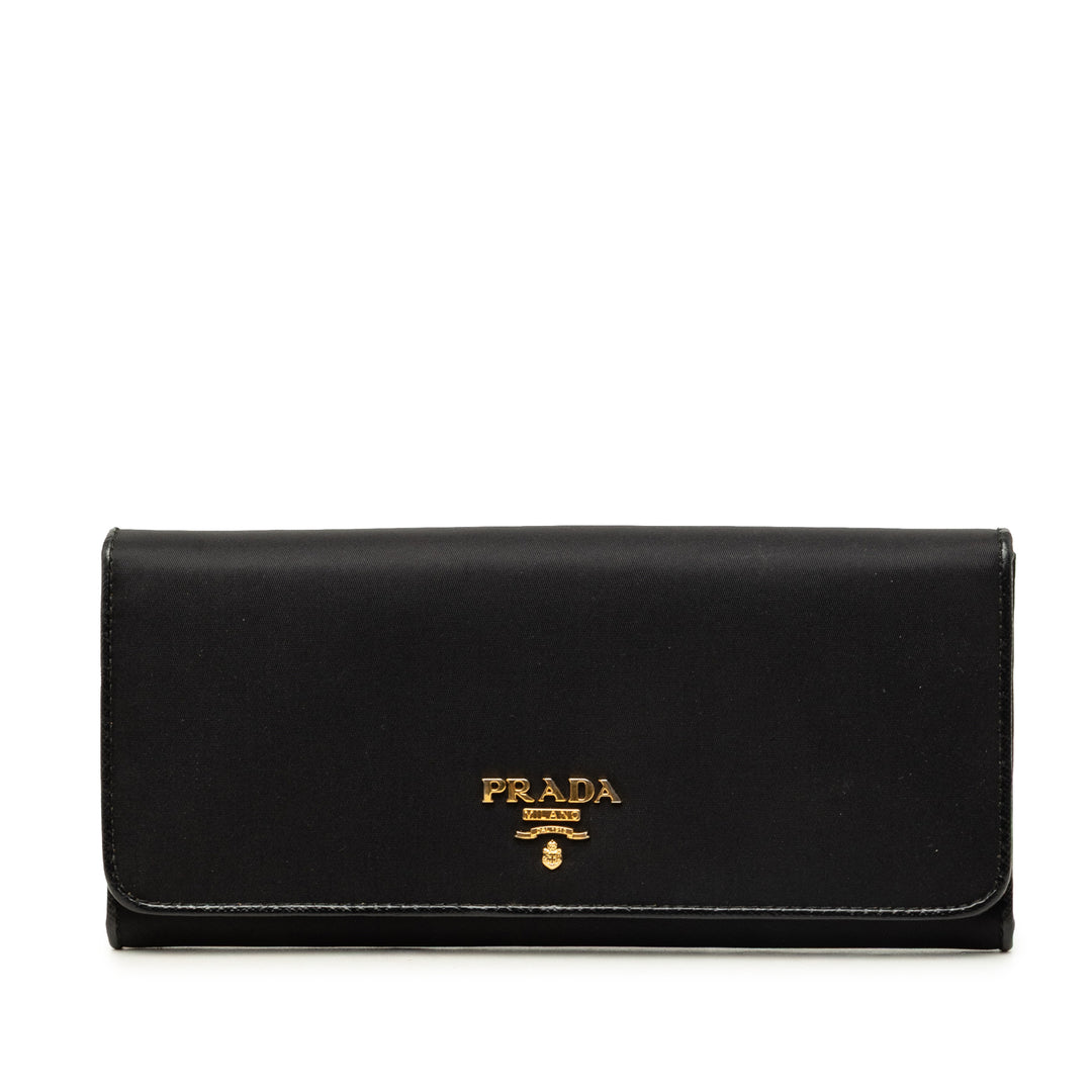 Prada Portefeuille long Tessuto Noir – vue principale – GABY PARIS