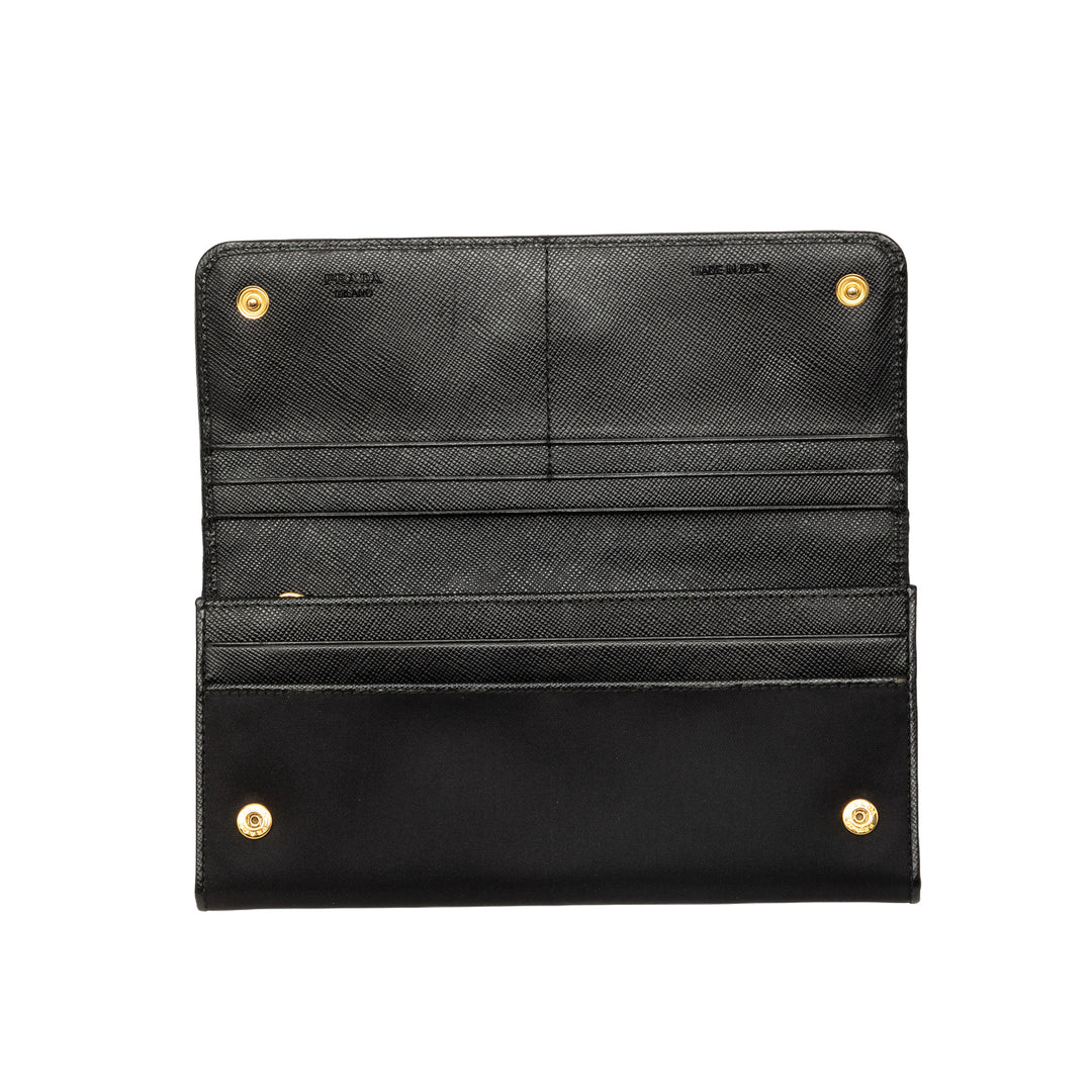 Prada Portefeuille long Tessuto Noir – vue 4 – GABY PARIS