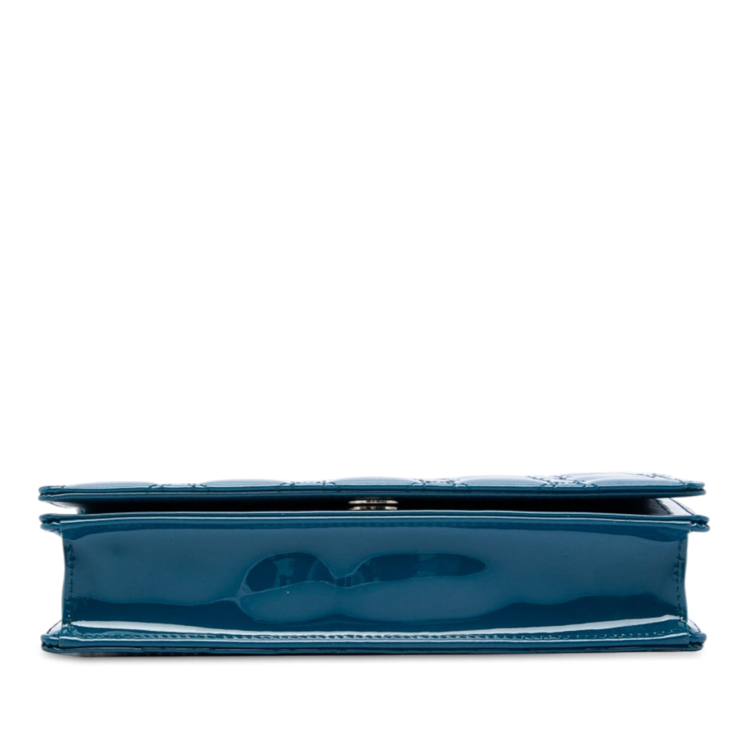 Dior Cannage Lady Dior Wallet on Chain Bleu – vue 3 – GABY PARIS