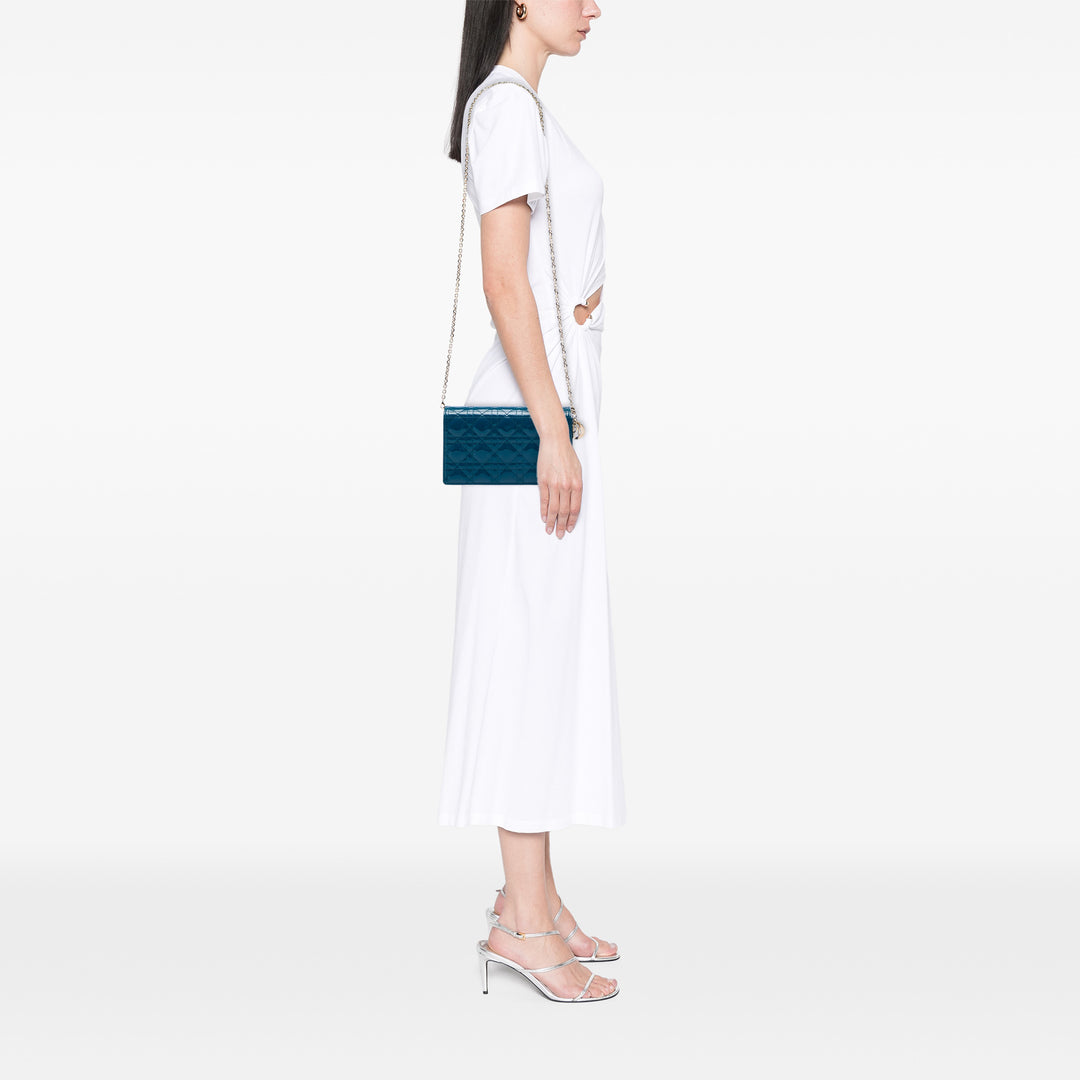 Dior Cannage Lady Dior Wallet on Chain Bleu – vue 5 – GABY PARIS