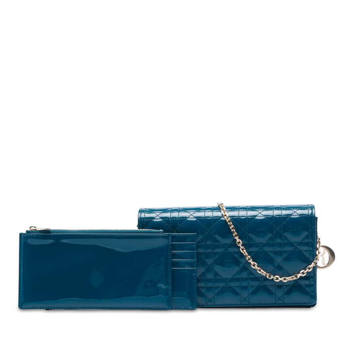 Dior Cannage Lady Dior Wallet on Chain Bleu – vue 6 – GABY PARIS