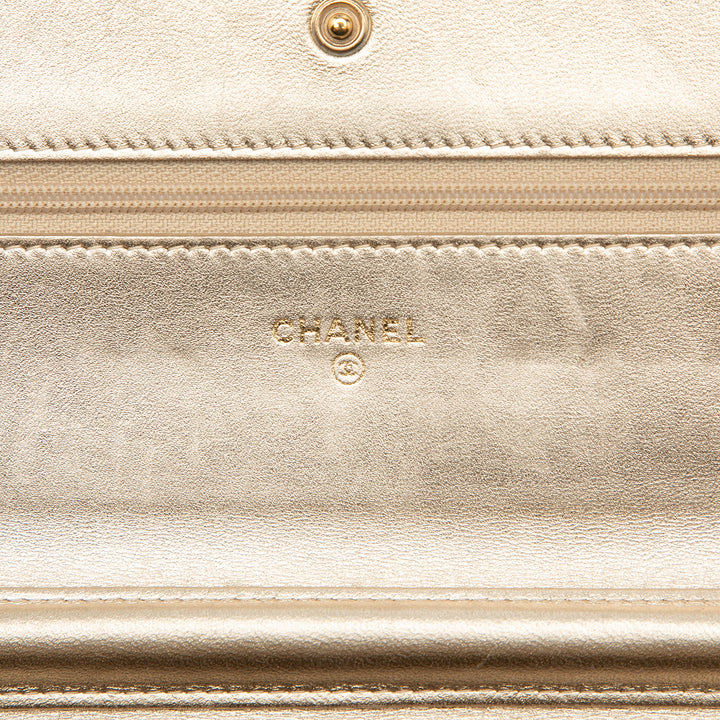 Bicolore Diamond Stitch Wallet on Chain Noir