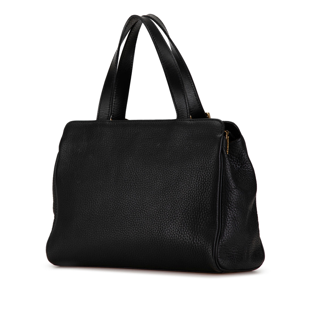 Leather Handbag Black - Gaby Paris