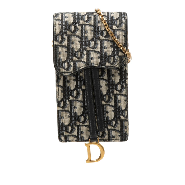 Dior Oblique Toile Vertical Saddle Pochette