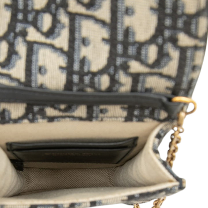 Dior Oblique Toile Vertical Saddle Pochette