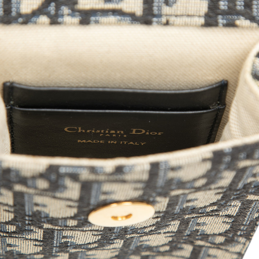 Dior Oblique Toile Vertical Saddle Pochette