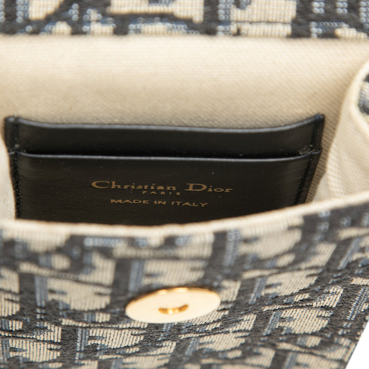 Dior Oblique Toile Vertical Saddle Pochette