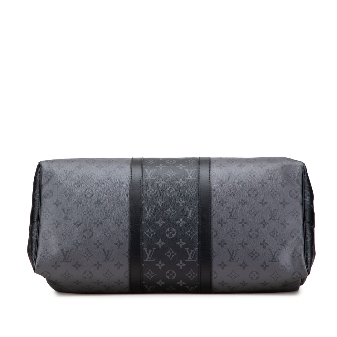 Louis Vuitton Monogram Eclipse Reverse Keepall Bandouliere 50 Gris