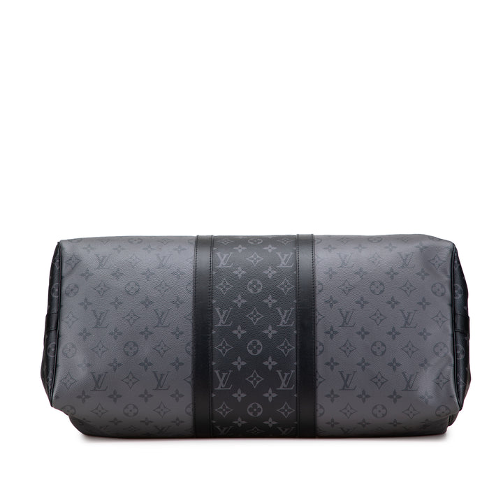 Louis Vuitton Monogram Eclipse Reverse Keepall Bandouliere 50 Gris