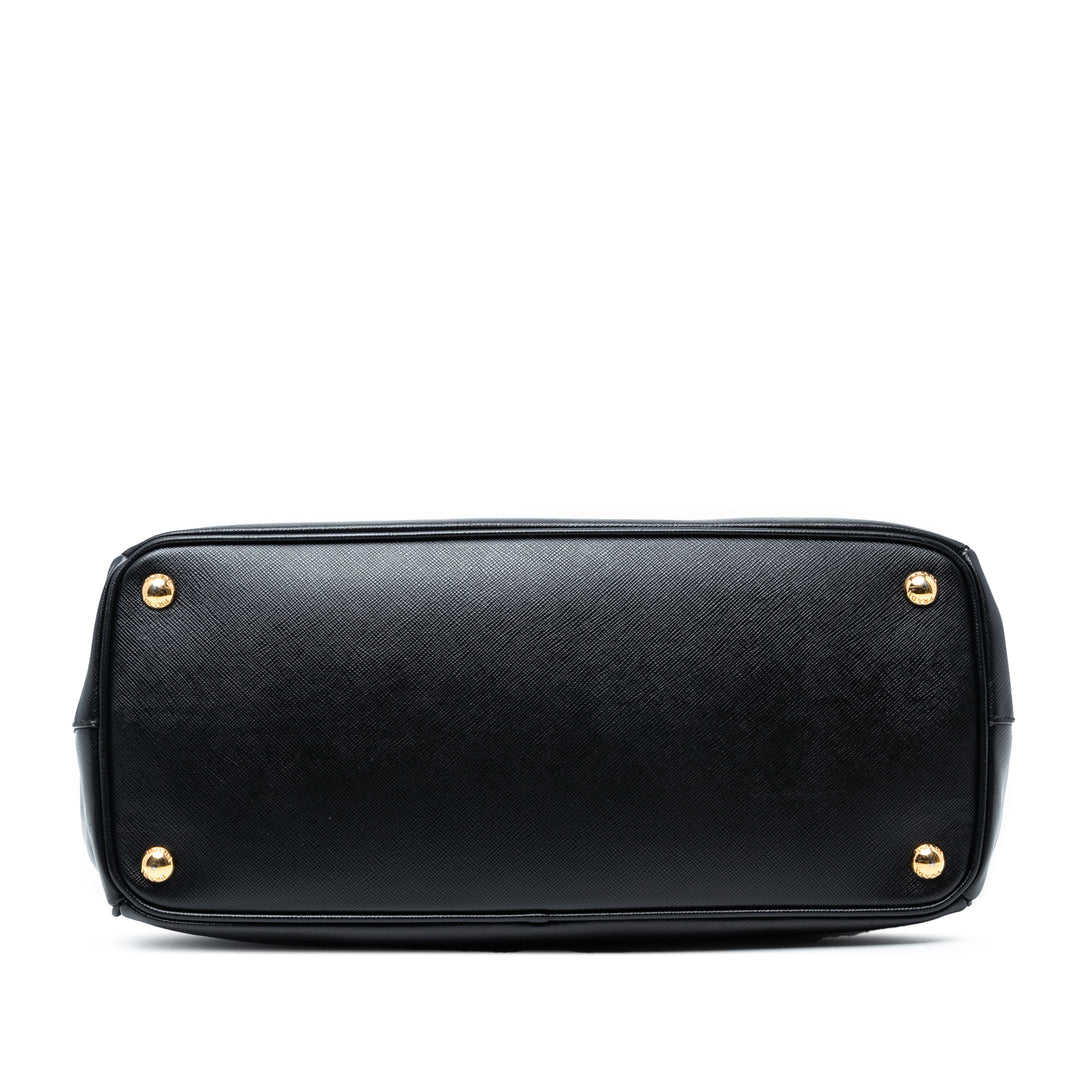 Prada Medium Saffiano Lux Galleria Double Zip Sac cartable Noir