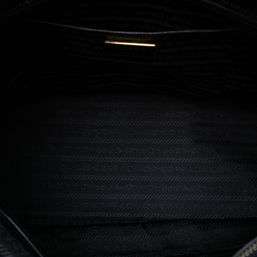Prada Medium Saffiano Lux Galleria Double Zip Sac cartable Noir