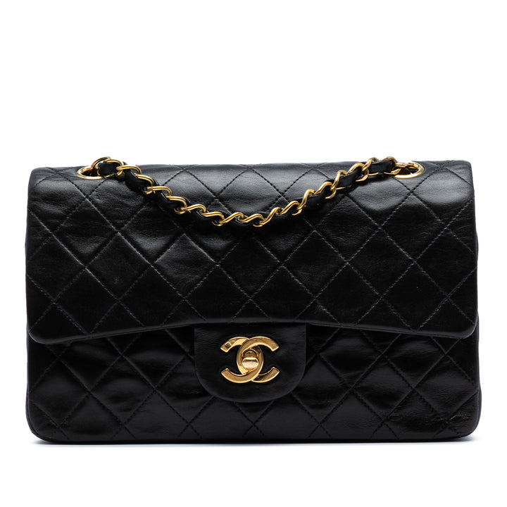 Chanel Small Classic Cuir d’agneau Double rabat Noir