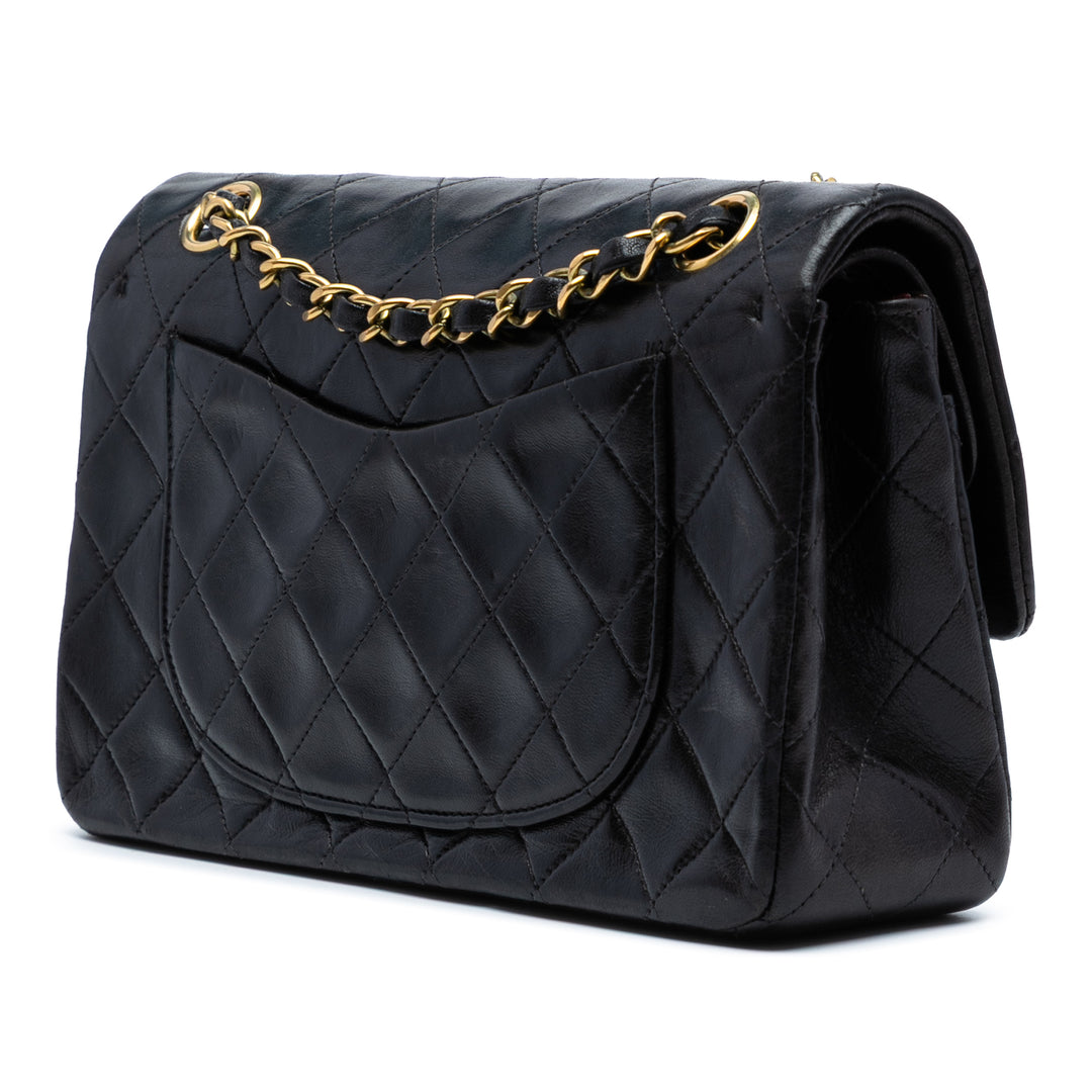 Chanel Small Classic Cuir d’agneau Double rabat Noir