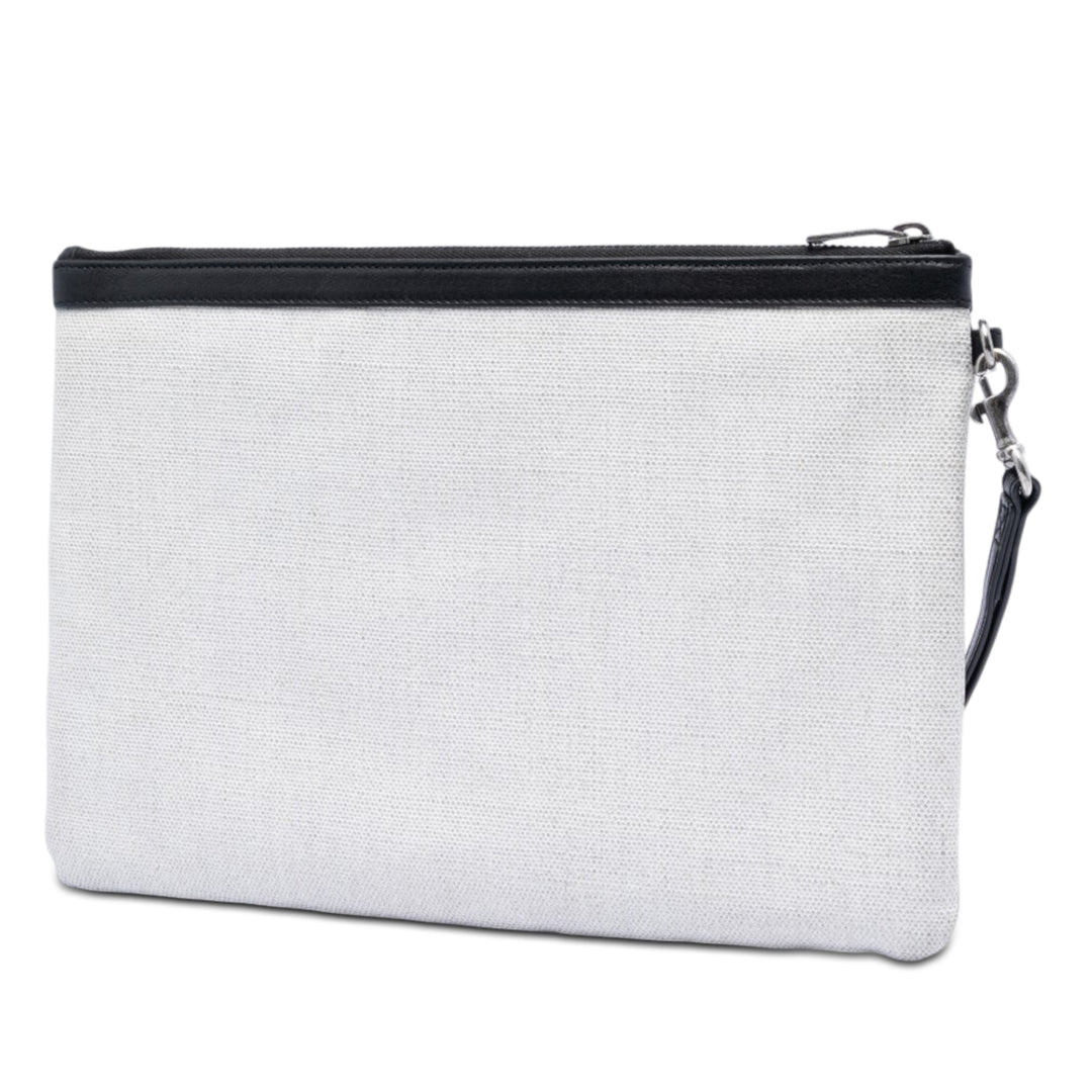 Saint Laurent Toile Rive Gauche Wristlet Pochette