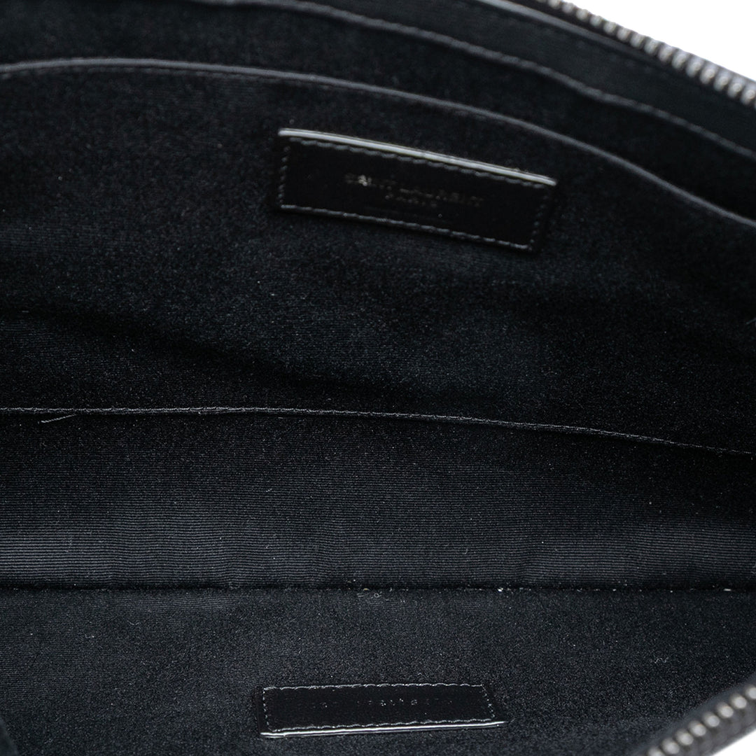 Saint Laurent Toile Rive Gauche Wristlet Pochette