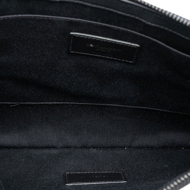 Saint Laurent Toile Rive Gauche Wristlet Pochette