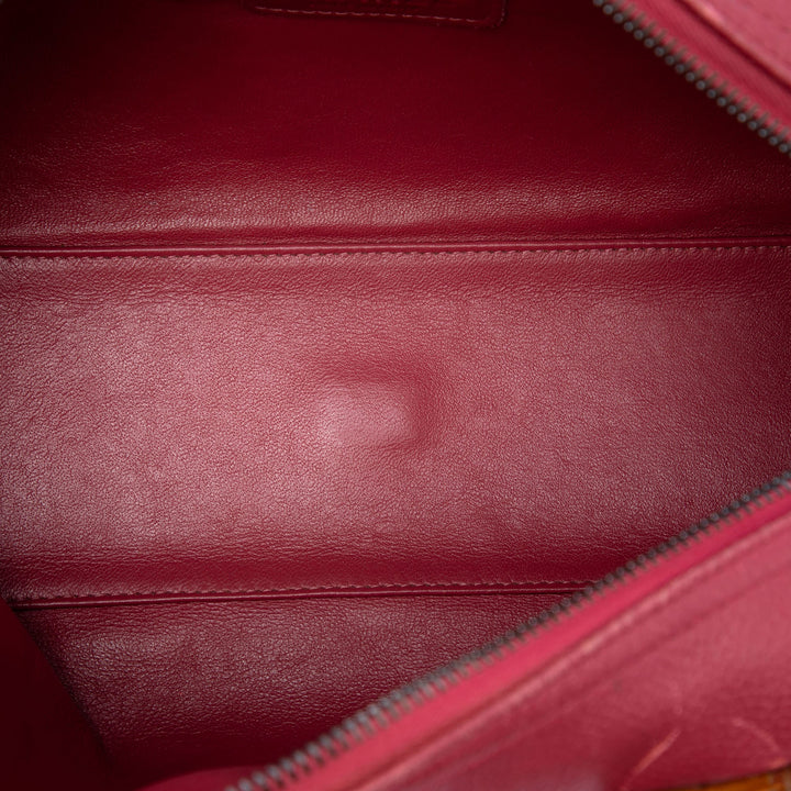 Matelassé Logo Bowler Sac Petit Cuir de veau Rose