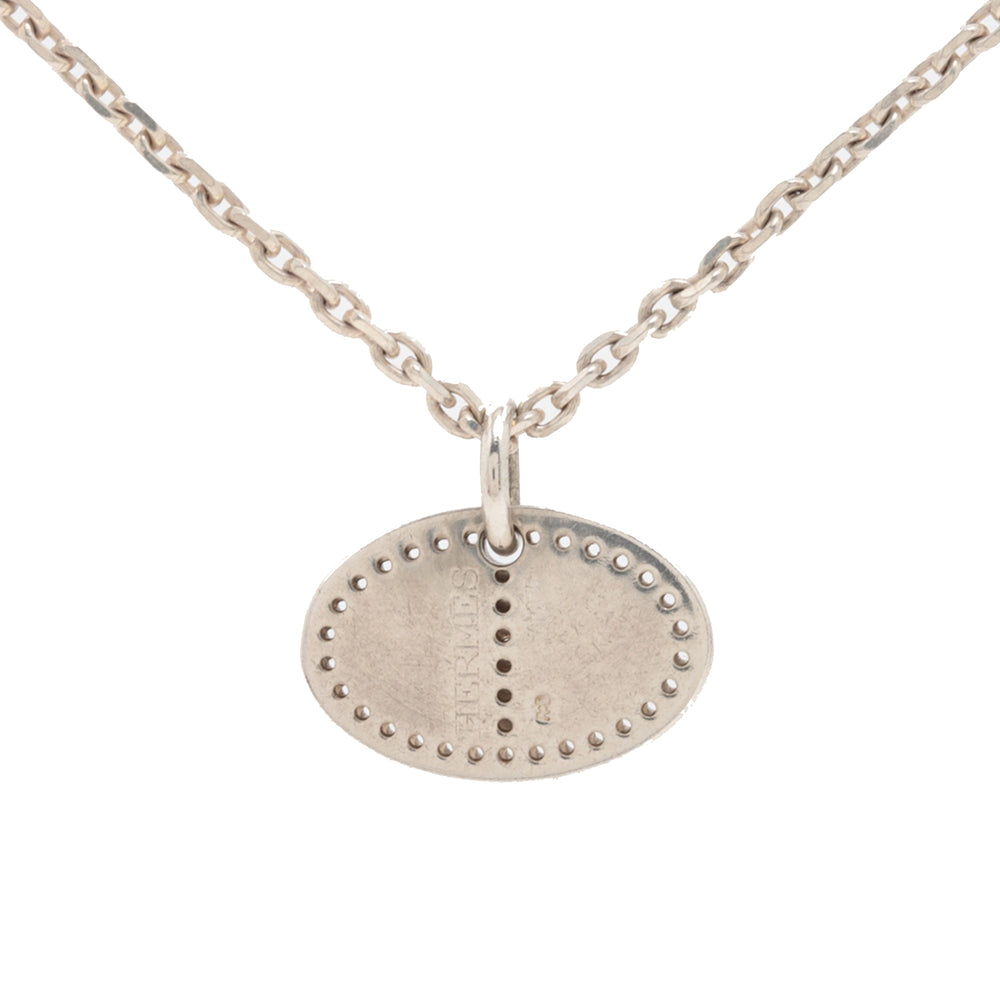 Hermès Sterling Argenté Evelyne Eclipse Pendant Collier Argenté – GABY PARIS Authentique