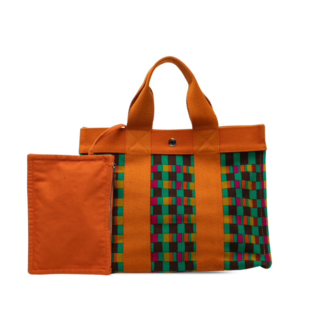 Hermès Cabas Multicolor Imprimé Fourre Tout Multi MM Multicolore – vue 7 – GABY PARIS