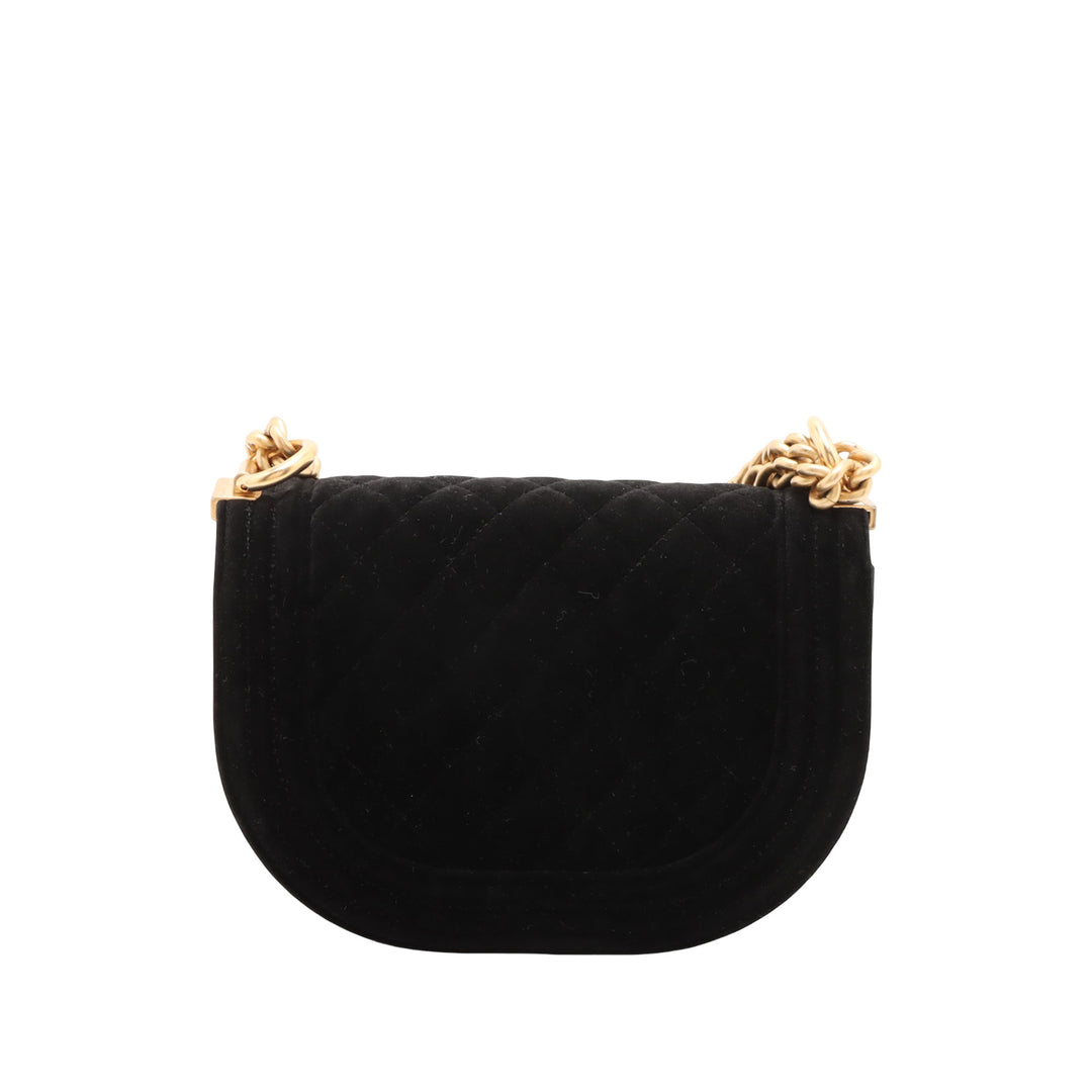Chanel Small Matelassé Velours Boy Messenger Sac