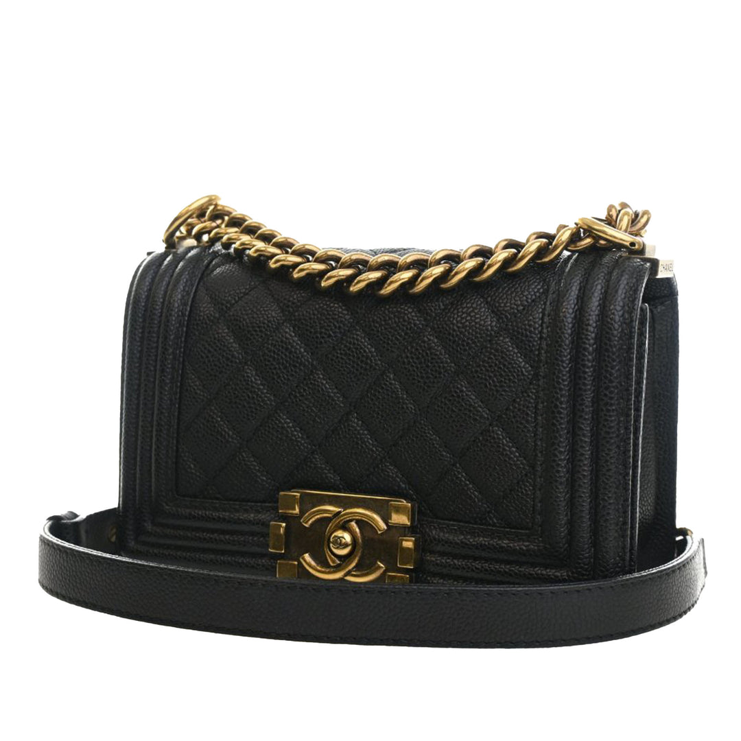 Chanel Small Matelassé Caviar Boy à rabat