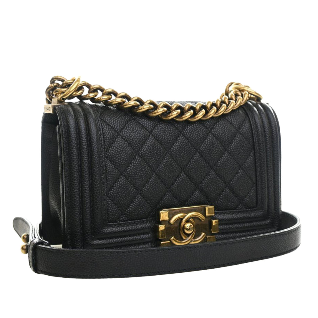 Chanel Small Matelassé Caviar Boy à rabat