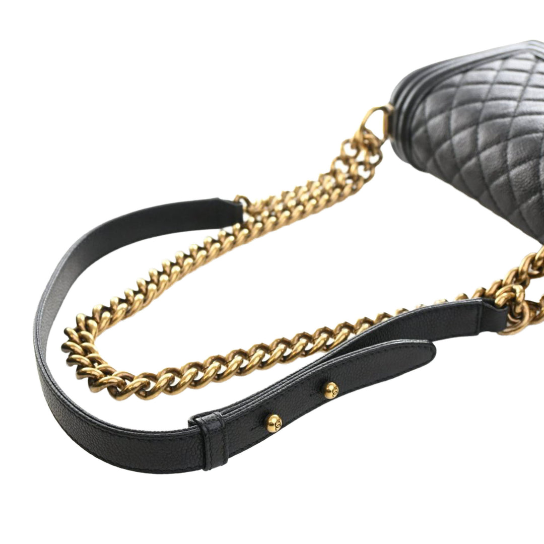 Chanel Small Matelassé Caviar Boy à rabat