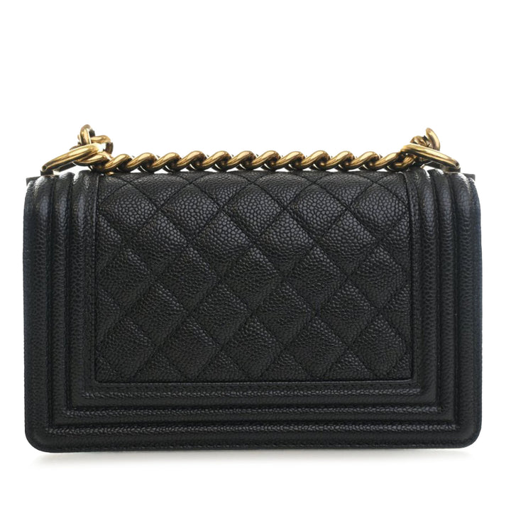 Chanel Small Matelassé Caviar Boy à rabat