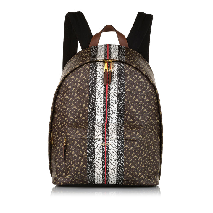 Monogram Stripe Backpack Brown - Gaby Paris