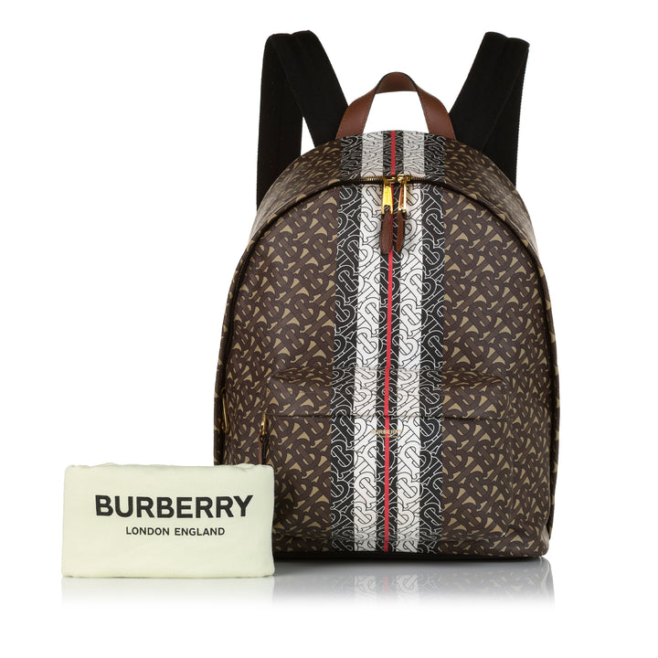 Monogram Stripe Backpack Brown - Gaby Paris