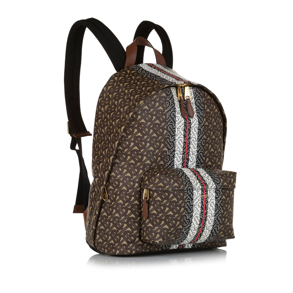 Monogram Stripe Backpack Brown - Gaby Paris