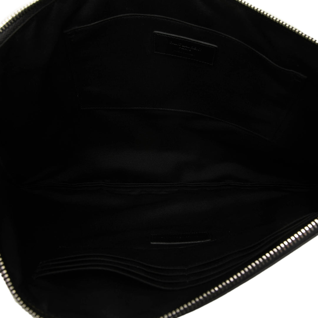 Saint Laurent Croc embossé Document Étui Noir – vue 4 – GABY PARIS